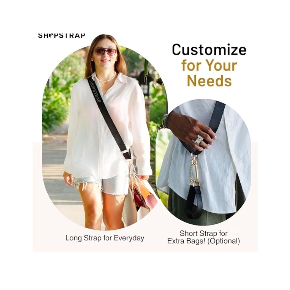 ShopStrap Versatile Hands-Free Shopping Bag Crossbody Strap – Grocery Bag Holder